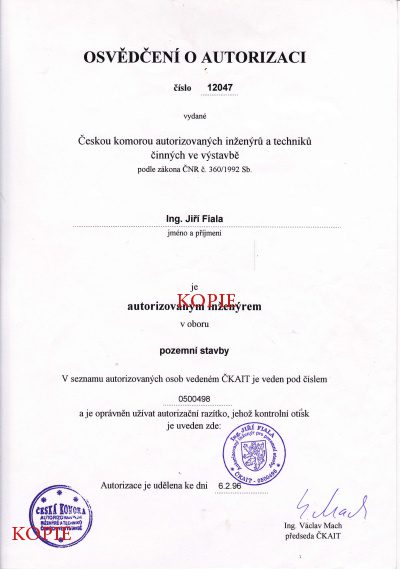 INGPRO CZ s.r.o. | Certifikát